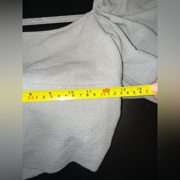 Jen’s Pirate Booty x Free People Puff Sleeve Tie Cropped BOHO Blouse Small EUC - Picture 8 of 9